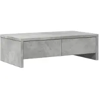 vidaXL Monitorständer mit Schubladen Betongrau 50x27x15 cm