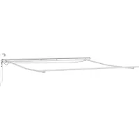 Syfax Markisenrahmen mit LED-Lichtleisten Weiß 400 x 350 cm Aluminium