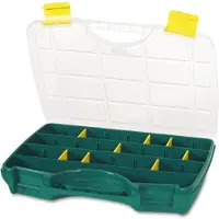 Merkloos Sortierbox Aufbewahrungsbox - 312 x 238 x 51 mm - 26 Fächer - Grün und transparent