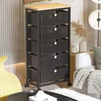 LTPRTZ Ablagegestell für die Küche, 5 Ebenen - Rollbarer Küchenwagen - zur Organisation der Küche - mit Rollen - 45x27x100cm - Schwarz