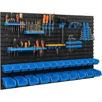 LTPRTZ Aufbewahrungsboxen-System – Wandregale mit Boxen – Werkstattorganisation – Modulares System – 117 x 78 cm – Blau