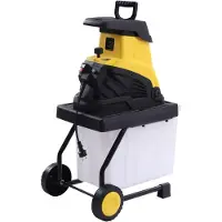 LTPRTZ Elektrischer Häcksler – Holzzerkleinerer für den Garten – zur Verarbeitung von Ästen – 45 mm Schnittdurchmesser – 45 Liter Auffangbehälter – Schwarz-Gelb