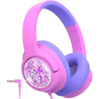 LTPRTZ Kopfhörer für Kinder mit Kabel – Over-Ear-Kopfhörer – Sicheres Hören – Lautstärke begrenzt auf 85 dBA – Faltbares Design – Schwarz