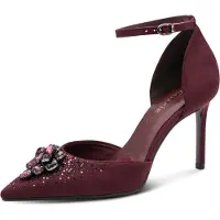 Tamaris Damen Stiletto Pumps mit Schmucksteinbesatz und Fesselriemen 1-22440-47, Größe:40 EU, Farbe:Rot