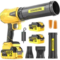LTPRTZ Accu-Blasegerät – Kabelloses Blasegerät – Für die Gartenpflege – 3 Geschwindigkeitsstufen – 2 Akkus – Schwarz