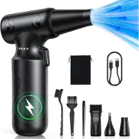 LTPRTZ Elektrische Laubbläser – Kabellose Staubsauger – Reinigung von Computern – 150.000 U/min – 6000 mAh – Schwarz