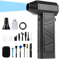 LTPRTZ Elektrische Laubbläser – Mini-Staubsauger – Elektronikreinigung – 140.000 U/min Motor – 8000 mAh Akku – Schwarz