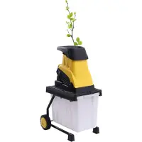 LTPRTZ Elektrischer Gartenhäcksler - Leiser Holzhäcksler - Verarbeitung von Gartenabfällen - Großer Zerkleinerungsdurchmesser - 45 mm - Schwarz-Gelb