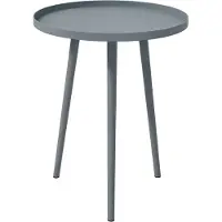 WAN Beistelltisch für den Garten – Balkontisch aus Stahl – Entspannung im Freien – Erhöhter Rand – 40x50 cm – Grau