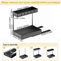 LTPRTZ Ablagegestell unter der Spüle – Küchenschrank-Organizer – Küchenaufbewahrung – Ausziehbar, 2 Ebenen – 39 x 29 x 38 cm