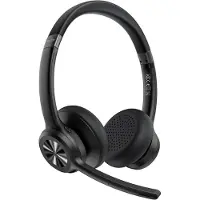 LTPRTZ Kabelloses Headset – Mikrofon und Kopfhörer – Für klare Kommunikation – Mikrofon mit Geräuschunterdrückung – Reichweite: 15 Meter – Schwarz