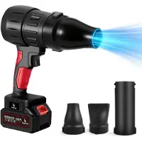 LTPRTZ Kabelloser Laubbläser - Elektrischer Laubbläser - Reinigung des Gartens - Stufenlose Geschwindigkeitsregelung - 800 Watt - Schwarz