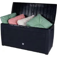 LTPRTZ Aufbewahrungsbox für Gartenkissen - Gartenkasten mit Rollen - Zur Aufbewahrung von Gartenmöbeln - Mit Tragegriffen - 310 Liter - Schwarz