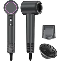 LTPRTZ Haartrockner – Föhn – Schnelles Trocknen der Haare – 500 Millionen negative Ionen – 160.000 U/min Motor – Grau
