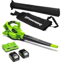 LTPRTZ Accu-Blätterbläser, Kolben – Gartengeräte – Verwertung von Gartenabfällen – Bürstenloser Motor – 48 Volt – Grün, Schwarz, Grau