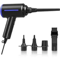 LTPRTZ Elektrische Laubbläser – Luftgebläse zum Reinigen von Oberflächen und Geräten – 2 Geschwindigkeitsstufen – 10 Meter Kabel – Schwarz