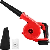 LTPRTZ Kabelloser Laubbläser – Leistungsstarker Gebläse – Reinigung des Gartens – Verstellbare Geschwindigkeit – 1,3 kg – Rot