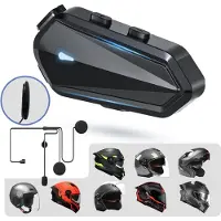 LTPRTZ Motorrad-Headset – Bluetooth-Ohrhörer – Musik hören beim Motorradfahren – Klangvoreinstellungen – 80 Stunden Wiedergabezeit – Schwarz