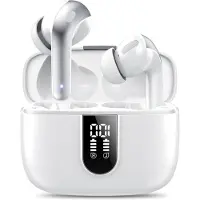 LTPRTZ Kabellose Ohrhörer – In-Ear-Kopfhörer – Für Musikwiedergabe – 4 ENC-Mikrofone – 50 Stunden Wiedergabezeit – Weiß
