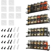 LTPRTZ Kräuterecke – Küchenorganizer – Aufbewahrungslösung für die Küche – Montage ohne Bohren – 1,13 Kilogramm – Schwarz