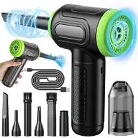 LTPRTZ Elektrische Laubbläser - Staubsauger - Geräte reinigen - 2-in-1: Blasen und Saugen - 7600 mAh - Schwarz-Grün