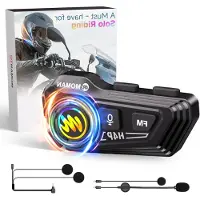 LTPRTZ Motorrad-Headset – Lautsprecher für Helme – Sicheres Fahren – Geräuschunterdrückung – 1000 mAh Akku – Schwarz
