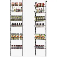 LTPRTZ Hängender Organizer – Aufbewahrungsgestell – Küchenaufbewahrung – 6 verstellbare Körbe – 43 x 18 x 197 cm – Schwarz