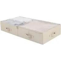 LTPRTZ Aufbewahrungsbox unter dem Bett - Schubladenorganizer - Platzsparend - Mit sichtbarem Deckel - 85 cm - Beige