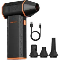 LTPRTZ Elektrischer Laubbläser - Mini-Ventilator - Zum Entfernen von Staub - 3 Geschwindigkeitsstufen einstellbar - 0,45 kg - Schwarz