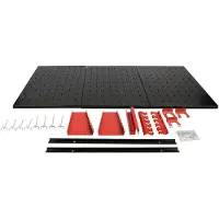 LTPRTZ Werkzeugwand – Ablagebrett – Werkstattorganisation – Verstellbare Haken – 120x60 cm – Schwarz