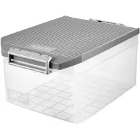 LTPRTZ Aufbewahrungsbox - Aufbewahrungsbehälter - Ordnung im Haus - Stoßfest und BPA-frei - 14 Liter - Grau