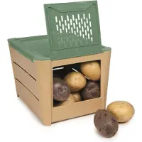 LTPRTZ Kartoffelspeicher – Aufbewahrungsbox für Gemüse – Küchenorganisation – Belüftungsöffnungen – 3 Liter – Braun