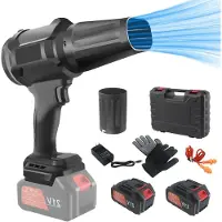 LTPRTZ Accu-Blätterbläser – Tragbarer Turboventilator – Gartenpflege – Doppelter Akku – 21 Volt – Schwarz
