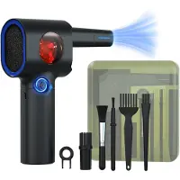 LTPRTZ Elektrischer Laubbläser – Staubentferner – Geräte reinigen – Stufenlose Geschwindigkeitsregelung – 17,6 cm – Schwarz