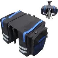Markenlos Gepäckträgertasche Fahrrad Doppeltasche wasserdicht 30 Liter PVC Blau