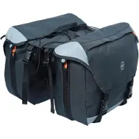 Markenlos Fahrradtasche 35 L Doppelt Gepäckträger Schwarz Reflektierend Wasserabweisend