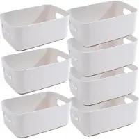 LTPRTZ Aufbewahrungsbox mit Griffen - Kunststoff-Organizer für Küche und Badezimmer (Grau, 25x18x10 cm)