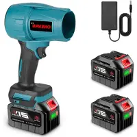 LTPRTZ Accu-Blasegerät - Elektrischer Gebläse - Reinigung für den Garten - Bürstenloser Motor - 2 Akkus - Schwarz