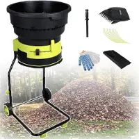 LTPRTZ Elektrischer Laubhacker – Zerkleinerer für Gartenabfälle – Gartenreinigung – Technologie ohne Laubansaugung – 54 cm großer Trichter – Schwarz
