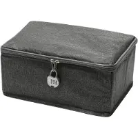 LTPRTZ Verriegelbarer Aufbewahrungsbehälter - Klappbare Box - Sichere Aufbewahrung - Integriertes Zahlenschloss - 30 x 20 x 14 cm - Grau