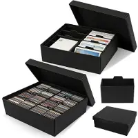 LTPRTZ Aufbewahrungsbox für Fotos – Fotoalbum-Deckel – Zur Organisation von Gegenständen – Mit 8 Fächern – 34 x 27 x 12 cm – Schwarz