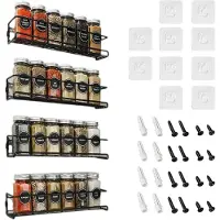 LTPRTZ Kräuterecke – Küchenorganizer – Aufbewahrungslösung für die Küche – Montage ohne Bohren – 1,13 Kilogramm – Schwarz