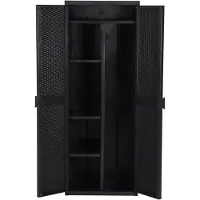 LTPRTZ Aufbewahrungsbox für den Garten – Kunststoffbox – Zur Aufbewahrung von Gegenständen – Aussehen wie Rattan – 65 x 45 x 172 cm – Schwarz