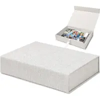 LTPRTZ Fotobox Linnen – Aufbewahrungsbox – Erinnerungen bewahren – Mit Magnetverschluss – 175 x 12 x 43 cm – Beige