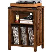 LTPRTZ Plattenspieler-Ständer - Vinyl-Schrank - Musikaufbewahrung - Großer Stauraum - Bis zu 160 Schallplatten - Braun