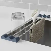 LTPRTZ Ablage für die Spüle – Abtropfgestell – Küchenorganizer – Ordnungssystem für die Küche – Ausziehbbares Design – 30-55 cm – Silber
