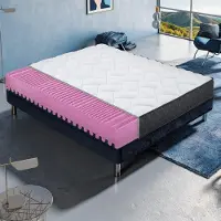 MaterassieDoghe Matratze 100x200 cm, Höhe 16 cm, Visco-Matratzen, H3, Ergonomisch H3/H4 - Abnehmbarer Bezug