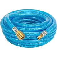 Markenlos Druckluftschlauch PVC Textileinlage 5 m Blau mit Schnellkupplung