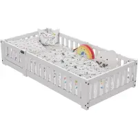 Moonbite Hausbett 120x200 cm Massivkiefer Weiß, Absturzsicherung und Lattenrost, Komfortbett für 6-12 Jahre