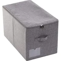 LTPRTZ Faltbarer Aufbewahrungsbehälter - Aufbewahrungsbox mit Deckel - Lagerung von Winterkleidung - Robust und formstabil - 56 x 32 x 33 cm - Dunkelgrau